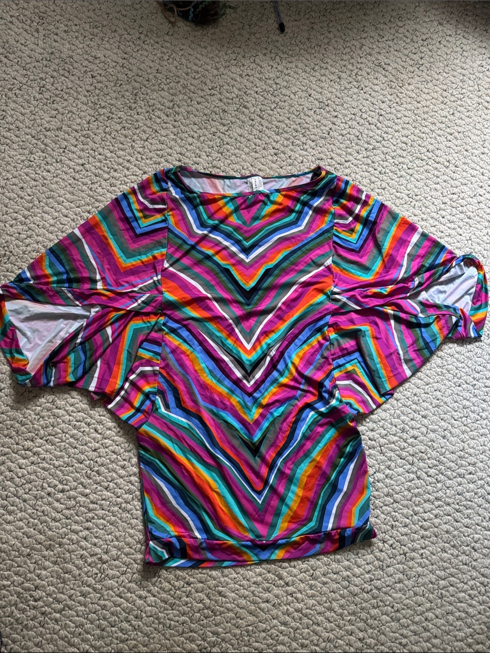 Trina Turk Multicolor Stripe Top in Pink, Orange & Turquoise